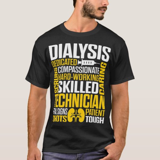 透析技術者重労働ネフローロジー技術 Tシャツ (正面)