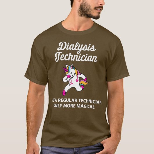 透析技術者魔法ユニコーンTシャツ Tシャツ (正面)