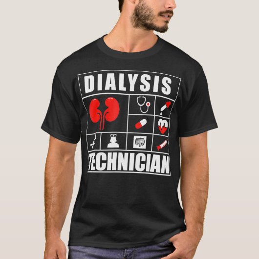 透析技術者Meds腎臓学テクノロジー Tシャツ (正面)