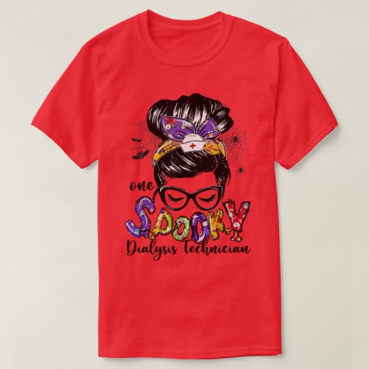 透析技術者Messy Bunハッピーハローウィンプレゼント Tシャツ (デザイン正面)