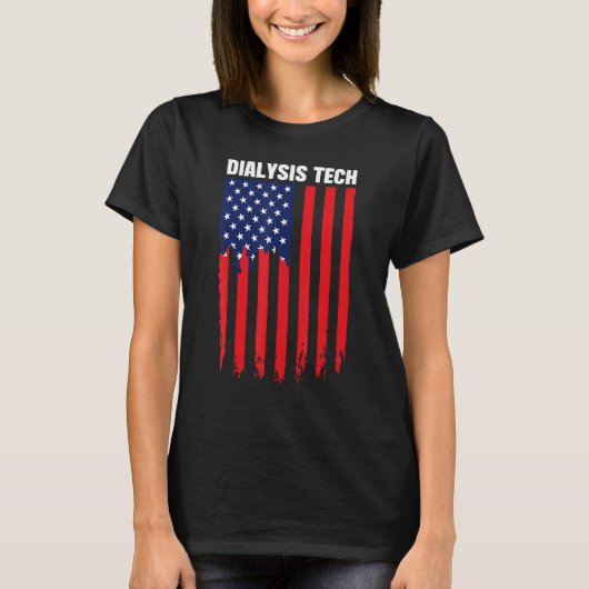 透析技術者USアメリカ腎臓学テクノロジー Tシャツ (正面)