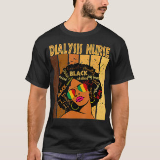 透析看護師 アフロ・アフリカ系アメリカ人 黒人歴史 Tシャツ