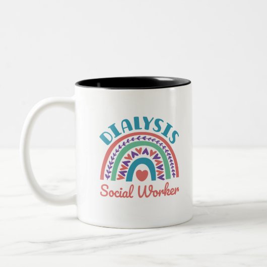 透析社会人LCSW腎虹 ツートーンマグカップ (左)