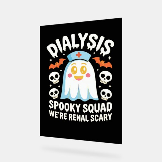 透析腎症ナースかわいいハロウィン不気味エス アクリルサイン (傾斜)