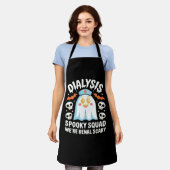 透析腎症ナースかわいいハロウィン不気味エス エプロン (着用した状態)