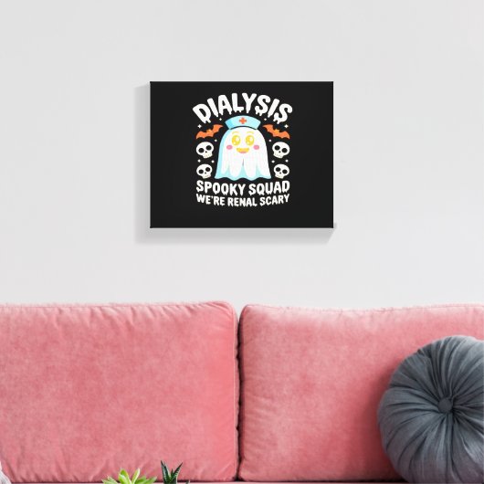 透析腎症ナースかわいいハロウィン不気味エス キャンバスプリント (インサイチュ (リビング))