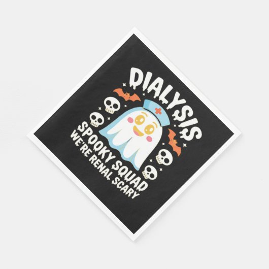 透析腎症ナースかわいいハロウィン不気味エス スタンダードランチョンナプキン (角)