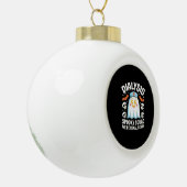 透析腎症ナースかわいいハロウィン不気味エス セラミックボールオーナメント (左)