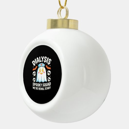 透析腎症ナースかわいいハロウィン不気味エス セラミックボールオーナメント (右)