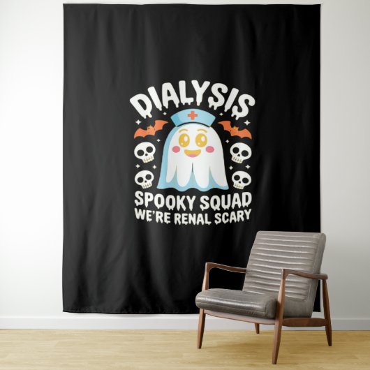 透析腎症ナースかわいいハロウィン不気味エス タペストリー (インサイチュ)