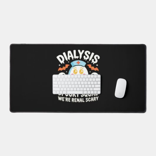 透析腎症ナースかわいいハロウィン不気味エス デスクマット (キーボード&マウス)