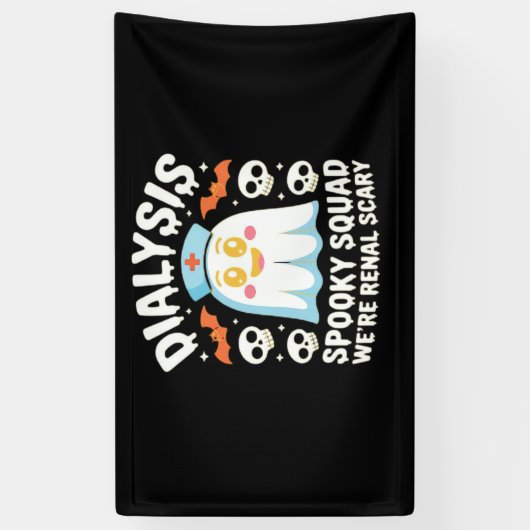 透析腎症ナースかわいいハロウィン不気味エス 横断幕 (縦)