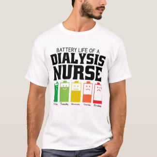透析装置の電池寿命ナース Tシャツ