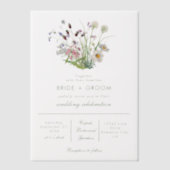 透澄ん明モダンの野結婚花 ベラム紙招待状 (正面)