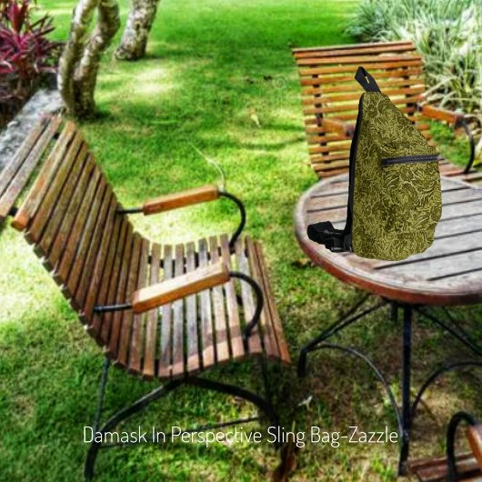 透視下でのダマスク スリングバッグ