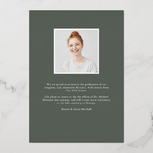 透視箔 |写真卒業のお知らせ 箔招待状 (裏面)