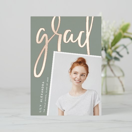 透視箔 |写真卒業のお知らせ 箔招待状 (立ち正面)