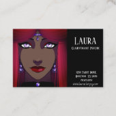 透視能力サイキックタロットレッドヘアビジネスカード 名刺 (正面)