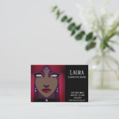 透視能力サイキックタロットレッドヘアビジネスカード 名刺 (スタンド正面)