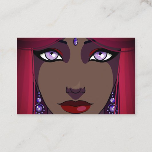 透視能力サイキックタロットレッドヘアビジネスカード 名刺 (裏面)