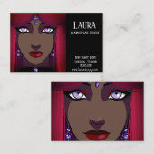 透視能力サイキックタロットレッドヘアビジネスカード 名刺 (正面/裏面)