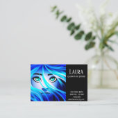 透視能力精神タロットブルーレディービジネスカード 名刺 (スタンド正面)