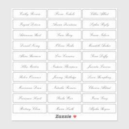 透過クラシックエレガントスクリプトゲスト名 シール