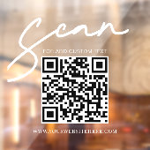 透過性ホワイト ミニマル ビジネス QR コード ウィンドウサイン (シート2)