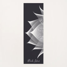 透過的なロータス ブラック＆ホワイト フラワーテンプレート