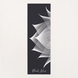 透過的なロータス ブラック＆ホワイト フラワーテンプレート ヨガマット