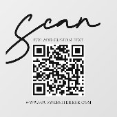 透過的 ミニマル モダン ビジネス QR コード ウィンドウサイン (シート)