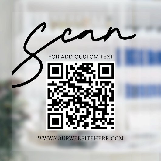 透過的 ミニマル モダン ビジネス QR コード ウィンドウサイン
