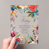 透鮮やか明なメキシカンの結婚花 アクリル招待状 (インサイチュ (ポータブル))