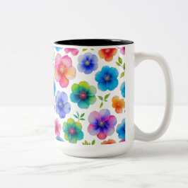 「透鮮やか明の水カラー開花 | フローラ ツートーンマグカップ