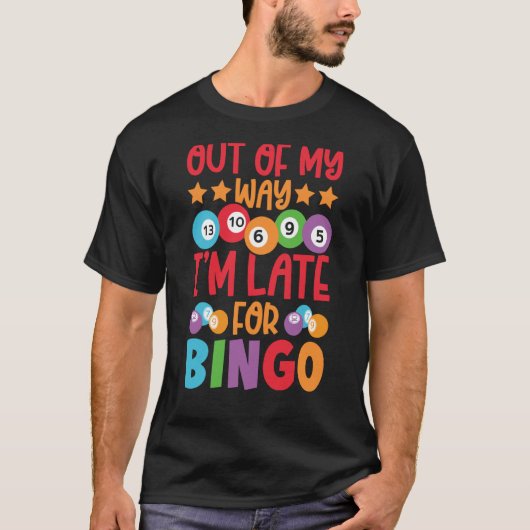 途中でビンゴプレイヤーのビンゴコールに遅れる Tシャツ (正面)