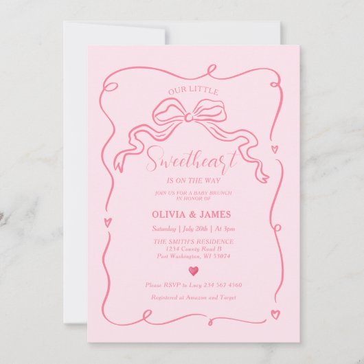 途中でピンク色の手を少し甘く描いた 招待状 (正面)