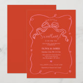 途中でピンク色の赤い手が少し甘く描かれた 招待状 (正面/裏面)