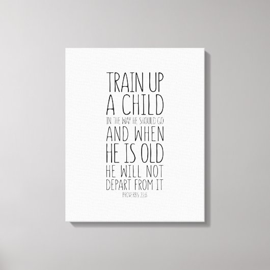 途中で子供を育てる、箴言22:6 キャンバスプリント (正面)