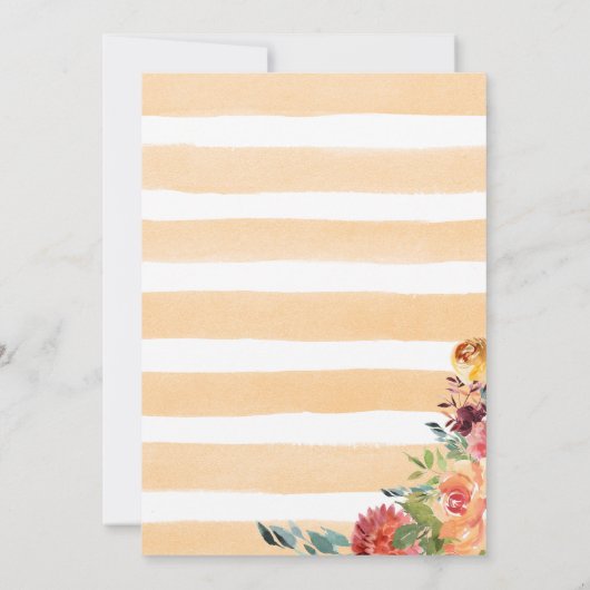 途中で少しブー金ゴールド秋の赤ちゃんシャワー 招待状 (裏面)