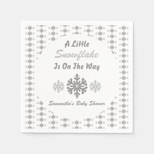 途中で少し雪の結晶 スタンダードカクテルナプキン (正面)