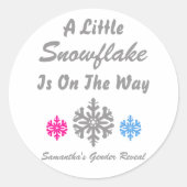 途中で少し雪の結晶 ラウンドシール (正面)