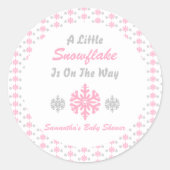 途中で少し雪の結晶 ラウンドシール (正面)