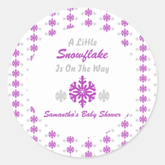 途中で少し雪の結晶 ラウンドシール (正面)