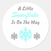 途中で少し雪の結晶 ラウンドシール (正面)