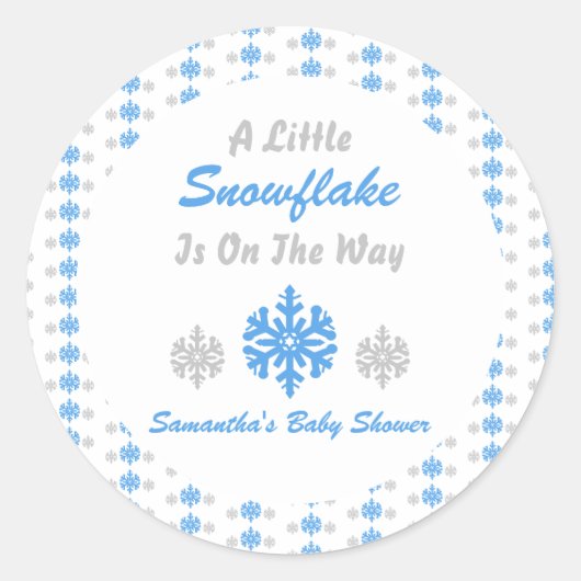 途中で少し雪の結晶 ラウンドシール (正面)