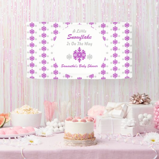 途中で少し雪の結晶 横断幕 (パーティー)