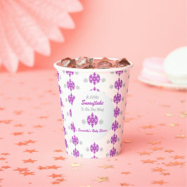 途中で少し雪の結晶 紙コップ