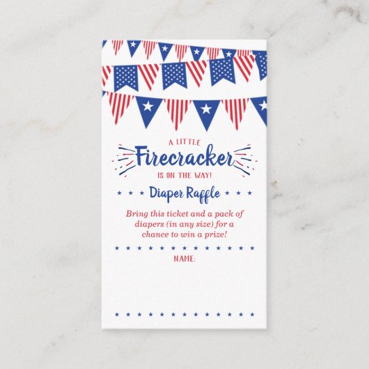 途中で爆竹を!7月4日の赤ちゃんシャワー エンクロージャーカード (正面)