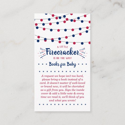途中で爆竹を!7月4日の赤ちゃんシャワー エンクロージャーカード (正面)