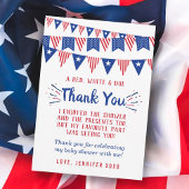 途中で爆竹を!7月4日の赤ちゃんシャワー サンキューカード